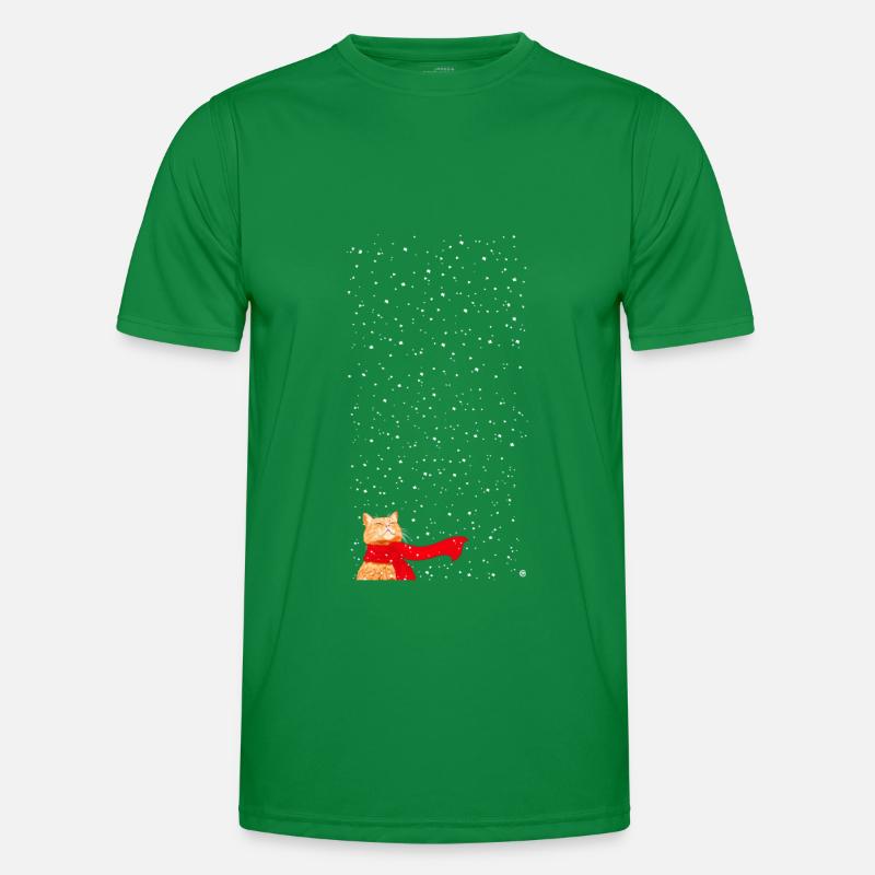 Schneekatze getigert (lang) Männer Funktions-T-Shirt
