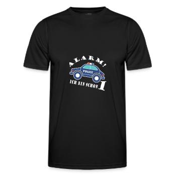 Alarm ich bin schon 1 Polizei - Männer Funktions-T-Shirt - Schwarz - Vorne - AI Model Male 178 dark (178cm)