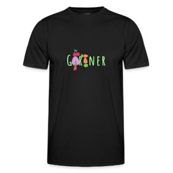 Gardener, Carrots, Font, Wordmark - Men's Functional T-Shirt - black - Front - AI Model Male 178 dark (178cm)
