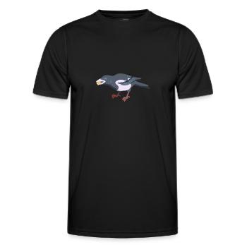 Elster - Männer Funktions-T-Shirt - Schwarz - Vorne - AI Model Male 178 dark (178cm)