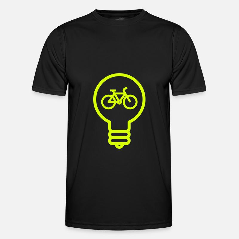 Light Bulb, E-bike, Bicycle - Men's Functional T-Shirt - black