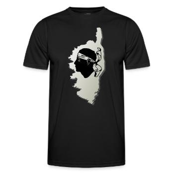 Corsica Map of the island of Corsica France - Men's Functional T-Shirt - black - Front - AI Model Male 178 dark (178cm)