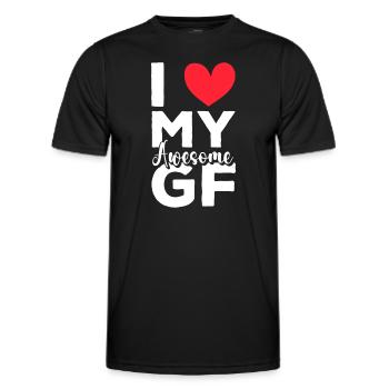 Paare Liebe Herz Freund Geschenkidee Beziehung - Männer Funktions-T-Shirt - Schwarz - Vorne - AI Model Male 178 dark (178cm)