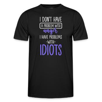 Idiots Funny Funny - Men's Functional T-Shirt - black - Front - AI Model Male 178 dark (178cm)