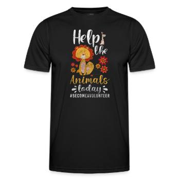 Tierschützer Veganer Fleischlos - Männer Funktions-T-Shirt - Schwarz - Vorne - AI Model Male 178 dark (178cm)