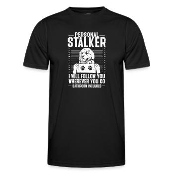 Great Pyrenees Dog Personal Stalker Pyrenees - Men's Functional T-Shirt - black - Front - AI Model Male 178 dark (178cm)