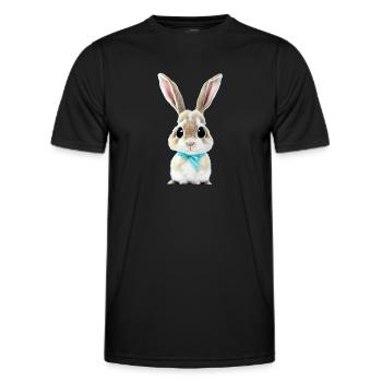 Lapin avec boucle - T-shirt sport Homme - noir - Devant - AI Model Male 178 dark (178cm)