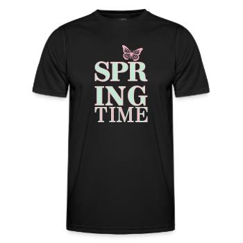 Spring Time - Spring is here! - Men's Functional T-Shirt - black - Front - AI Model Male 178 dark (178cm)