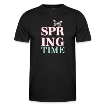 Spring Time - Spring is here! - Men's Functional T-Shirt - black - Front - AI Model Male 178 dark (178cm)