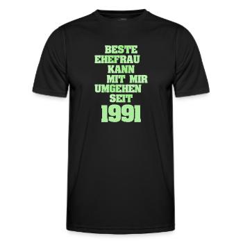 Ehe 1991 - Männer Funktions-T-Shirt - Schwarz - Vorne - AI Model Male 178 dark (178cm)