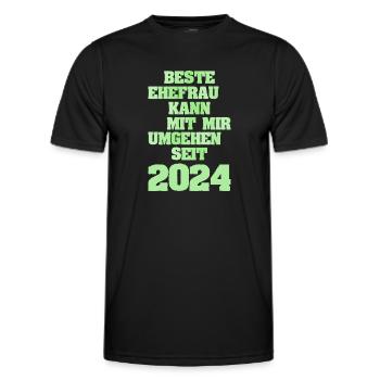 2024 - Männer Funktions-T-Shirt - Schwarz - Vorne - AI Model Male 178 dark (178cm)