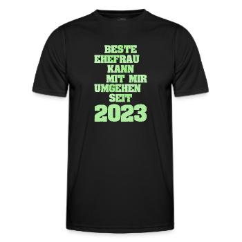 Marriage 2023 - Men's Functional T-Shirt - black - Front - AI Model Male 178 dark (178cm)