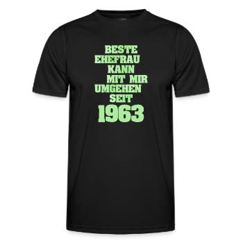 1963 - Männer Funktions-T-Shirt - Schwarz - Vorne - AI Model Male 178 dark (178cm)