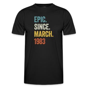 40 Years Epic Since March 1983 40th Birthday - Men's Functional T-Shirt - black - Front - AI Model Male 178 dark (178cm)
