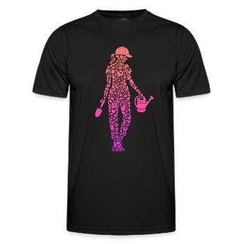 Garden Hobby Gardener Florist Gardener Ladies - Men's Functional T-Shirt - black - Front - AI Model Male 178 dark (178cm)