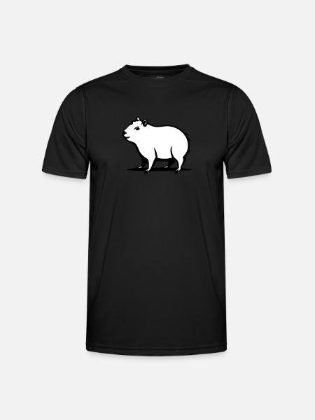 En söt capybara i en tecknad stam - Funktions-T-shirt herr - svart