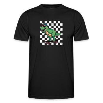 Dinosaur Trex Skateboarding Cool T-rex - Men's Functional T-Shirt - black - Front - AI Model Male 178 dark (178cm)