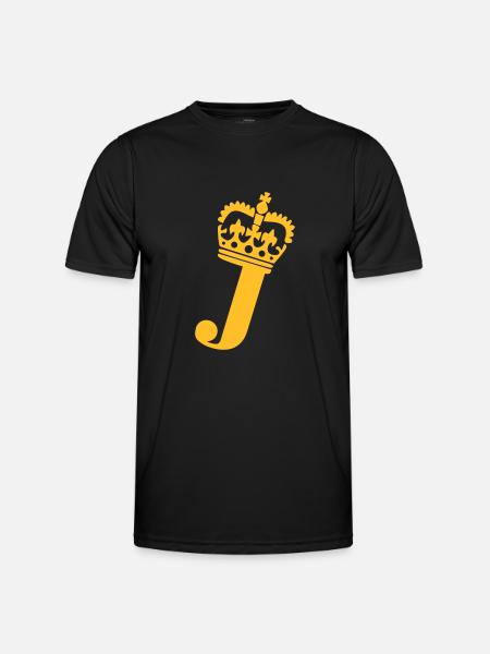Buchstabe J - Männer Funktions-T-Shirt - Schwarz