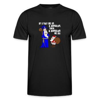 He Is A Burglar Funny Santa Claus Christmas Nerd - Men's Functional T-Shirt - black - Front - AI Model Male 178 dark (178cm)