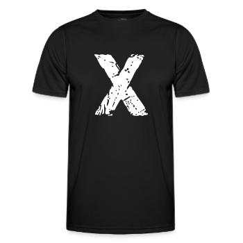 Buchstabe X X Stencil - Farbwechsel - Männer Funktions-T-Shirt - Schwarz - Vorne - AI Model Male 178 dark (178cm)
