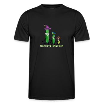 carnival pickles, cucumber, carnival,pirate, sailor, - Men's Functional T-Shirt - black - Front - AI Model Male 178 dark (178cm)
