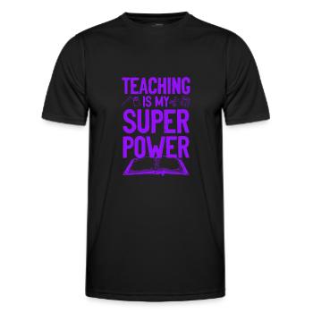 lehrer lernen superpower - Männer Funktions-T-Shirt - Schwarz - Vorne - AI Model Male 178 dark (178cm)