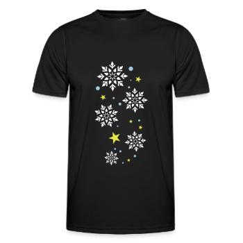 Schneeflocken Bunt - Männer Funktions-T-Shirt - Schwarz - Vorne - AI Model Male 178 dark (178cm)