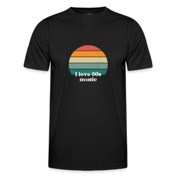 Ich liebe Musik der 80er Jahre - Männer Funktions-T-Shirt - Schwarz - Vorne - AI Model Male 178 dark (178cm)