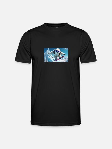 Flying Polar Bear - Men's Functional T-Shirt - black