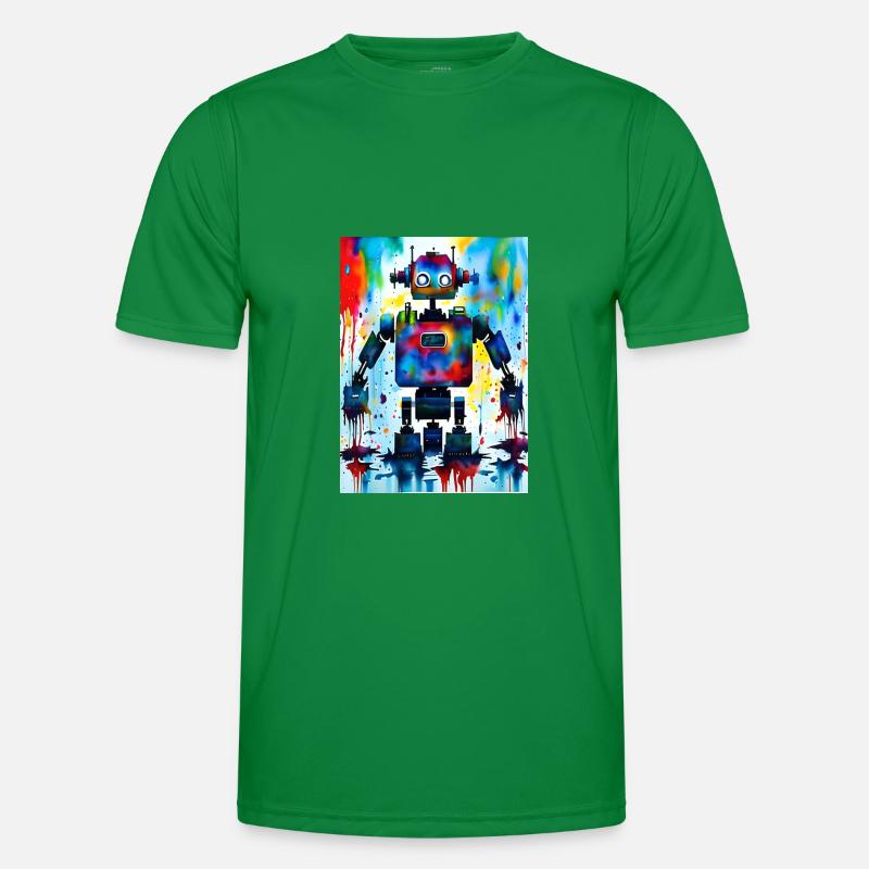 Kunst Roboter Farbenfroh Männer Funktions-T-Shirt