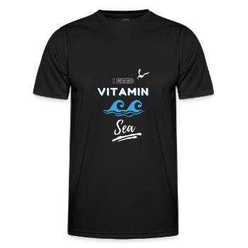 J’ai besoin de vitamine mer - T-shirt sport Homme - noir - Devant - AI Model Male 178 dark (178cm)