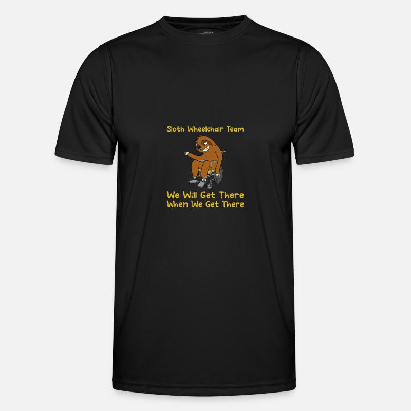 Faultier Rollstuhl Behindert Behinderung Geschenk - Männer Funktions-T-Shirt - Schwarz