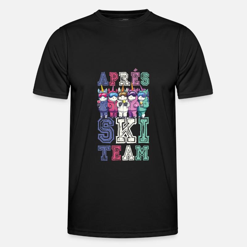 Après-ski Team Unicorn Funny - Funkcjonalna koszulka męska - czarny