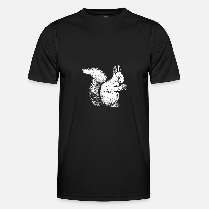 Tier des Waldes Eichhörnchen gezeichnet - Männer Funktions-T-Shirt - Schwarz