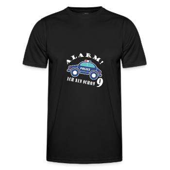 Alarm ich bin schon 9 Polizei - Männer Funktions-T-Shirt - Schwarz - Vorne - AI Model Male 178 dark (178cm)