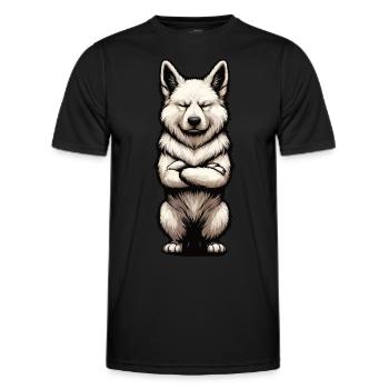 White German Shepherd German Shepherd German Shepherds - Men's Functional T-Shirt - black - Front - AI Model Male 178 dark (178cm)