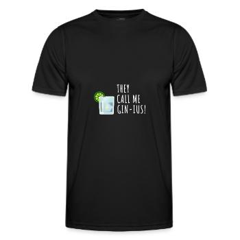 Gin Spruch They call me Gin-ius - Männer Funktions-T-Shirt - Schwarz - Vorne - AI Model Male 178 dark (178cm)