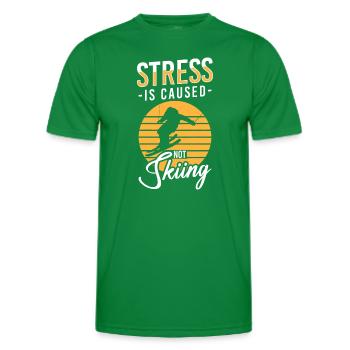 Winter sports holiday Pistensau - Men's Functional T-Shirt - kelly green - Front - AI Model Male 178 dark (178cm)