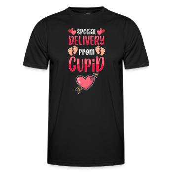 Bébé ventre mère Femme enceinte progéniture - T-shirt sport Homme - noir - Devant - AI Model Male 178 dark (178cm)