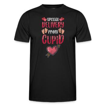 Bébé Biologique Parents Ventre - T-shirt sport Homme - noir - Devant - AI Model Male 178 dark (178cm)