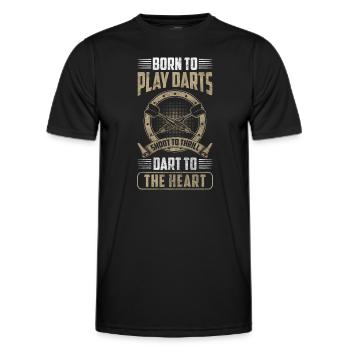 Fléchettes Fun Homme - T-shirt sport Homme - noir - Devant - AI Model Male 178 dark (178cm)