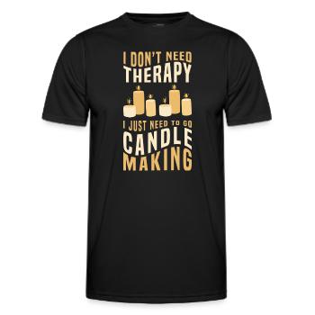 bougie date sortie mèche - T-shirt sport Homme - noir - Devant - AI Model Male 178 dark (178cm)