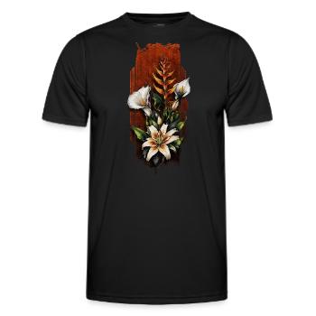Heliconia, Orchideen und Calla-Lilienstrauß - Männer Funktions-T-Shirt - Schwarz - Vorne - AI Model Male 178 dark (178cm)