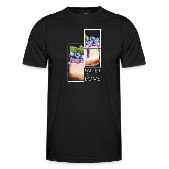 gâteau au fromage aux bleuets gâteau au fromage - T-shirt sport Homme - noir - Devant - AI Model Male 178 dark (178cm)