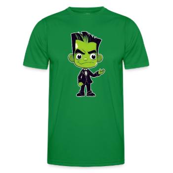 Cute green monster in elegant suit - Men's Functional T-Shirt - kelly green - Front - AI Model Male 178 dark (178cm)