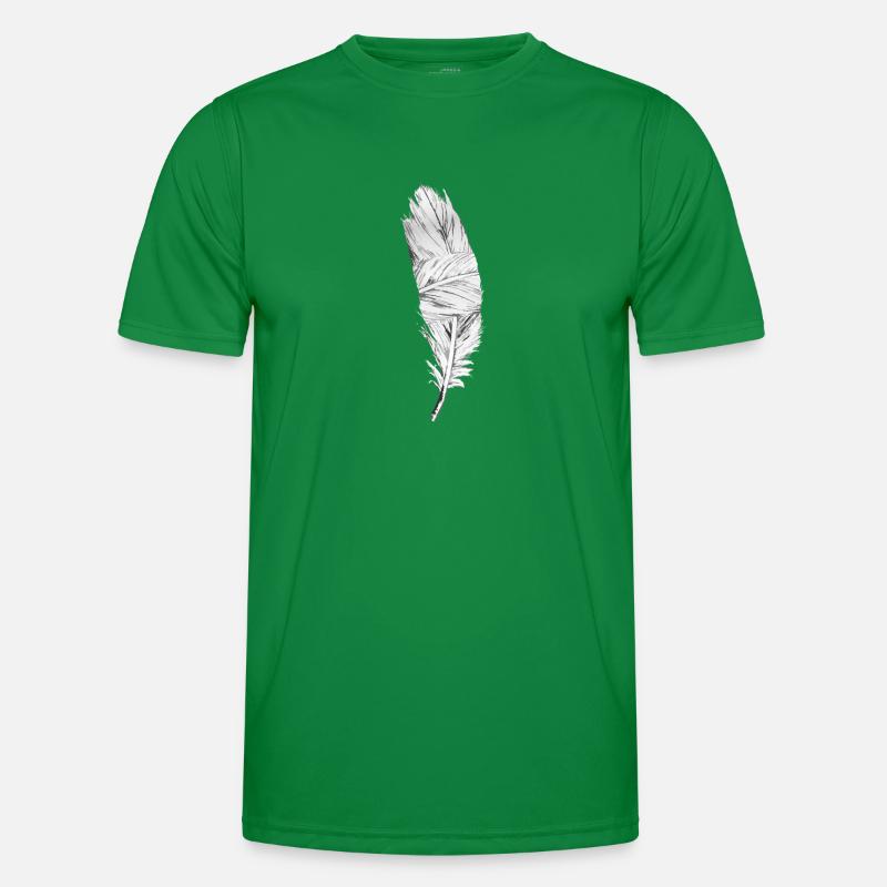 Black and White Feather Men's Functional T-Shirt