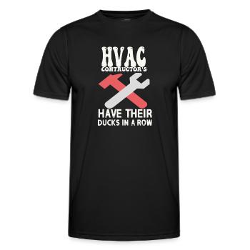 Les entrepreneurs en CVC ont leurs canaux dans une rangée - T-shirt sport Homme - noir - Devant - AI Model Male 178 dark (178cm)