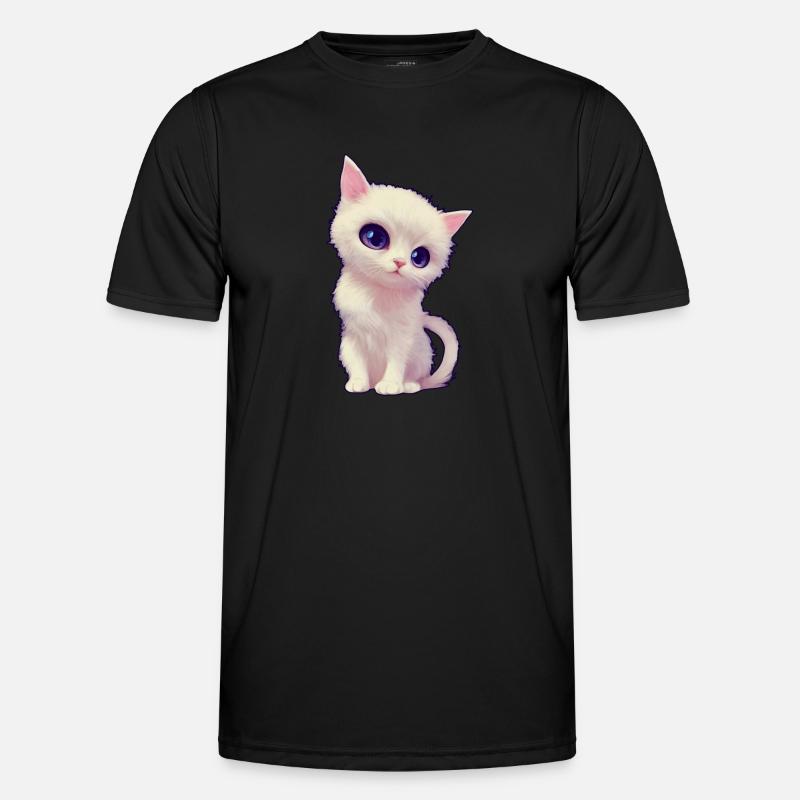 süße Katze - Männer Funktions-T-Shirt - Schwarz
