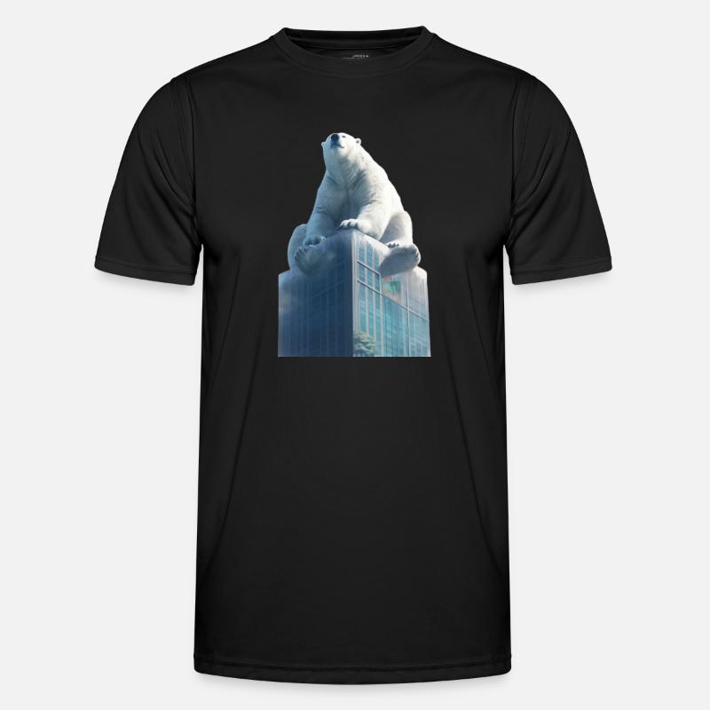 Der Eisbär auf dem Dach - Männer Funktions-T-Shirt - Schwarz