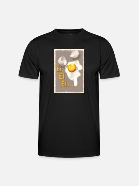 Eieiei - Männer Funktions-T-Shirt - Schwarz